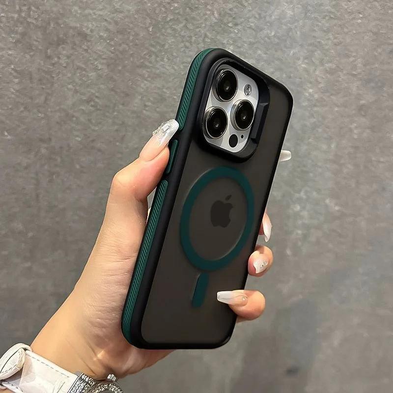 Luxury Magsafe Matte Phone Case For iPhone 11 12 13 14 15 16 Pro Max Plus Magnetic Bumper Back Cases Cover