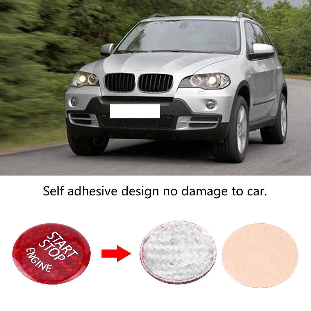 Carbon Fiber Engine Stop Switch Button Cover Sticker for BMW E Underpan Car