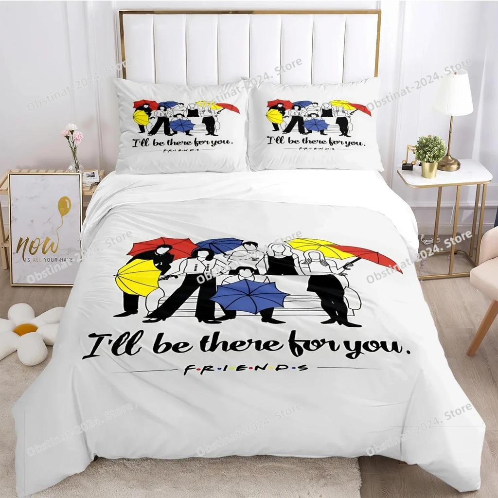 Friends Funny anime All Season Duvet Cover Comforter Bedding set Ultra Soft Quilt Cover and Pillowcases SingleDoubleQueenKing