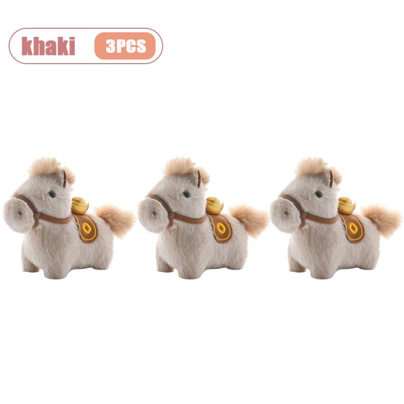 Realistic Pony Doll Horse Year Mascot Plush Toy Keychain Childrens Play Ornament Hanging Charm Animal Collectible Gift Accessory