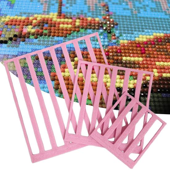 

3 шт. Інструмент-лінійка для малювання стразами, шаблон для вирівнювання, інструмент для розмітки, аксесуари-гіди для малювання стразами, подарунок для ентузіастів рожевий