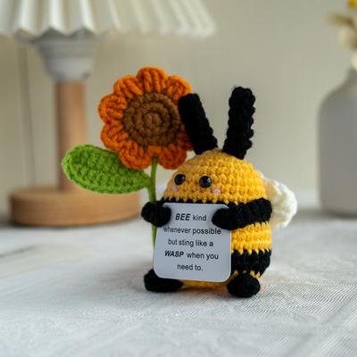 Crochet Energy Potato Hug Pocket Mini Hand-woven Plush Wool Knitting Doll with Card Funny Christams Gift Home Room Decoration