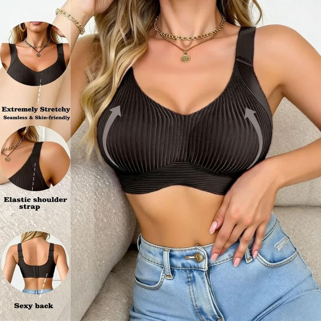 Women's Plus Size Full Coverage Bra - Minimizes Large Busts, Provides Strong Support, Ribbed Surface, Full-coverage Removable Pads, Lingerie