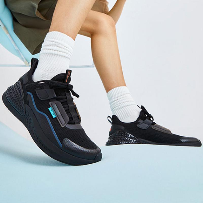 Anta C37 Series Shock Absorbing Non-Slip Durable Low-Top Running Shoes Men sneaker Blue Black 912035532-4