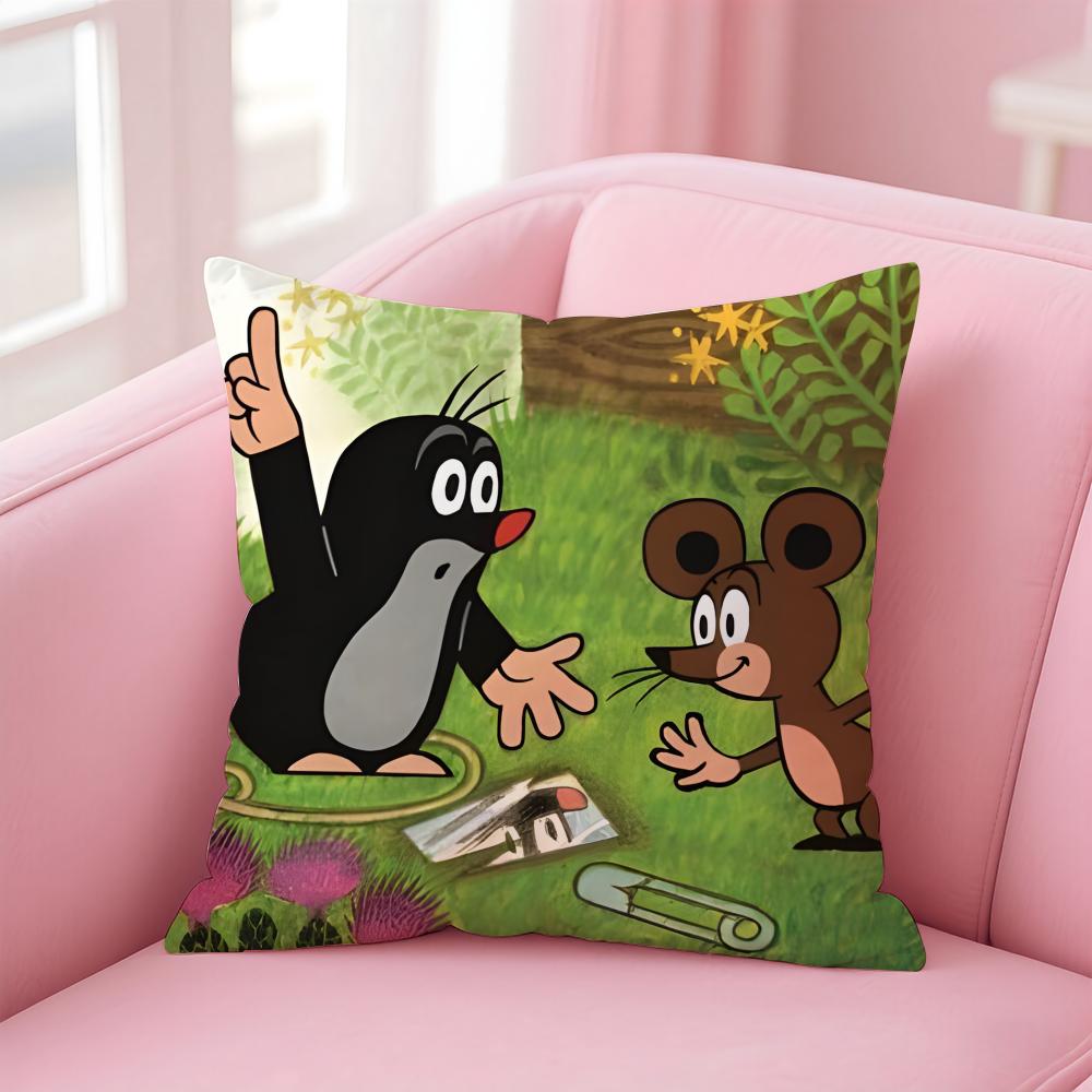 T-The Little MoleS Cushion Cover Home & Car Multi-Scene Pillow Cover - Reversible, Soft & Durable for Daily Use