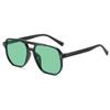 Men Double Bridge Aviator Sunglasses Korean Style Irregular Polygon Large Face Slimming Sun Glasses UV Protection Driving Outdoor Eyewear