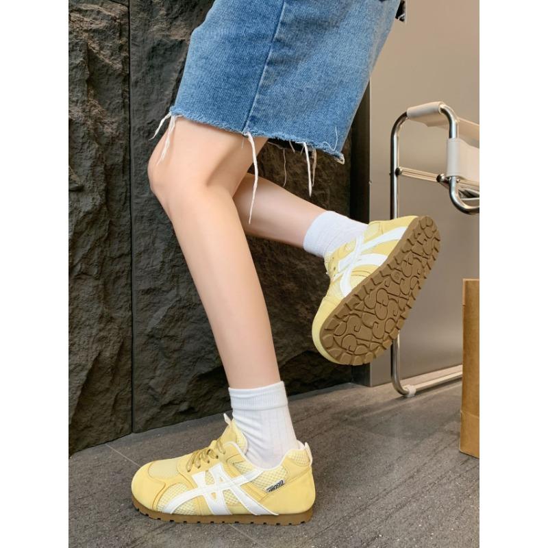 

Желтые женские летние сетчатые кроссовки на плоской подошве, женские дышащие и универсальные для бега 40 жёлтый