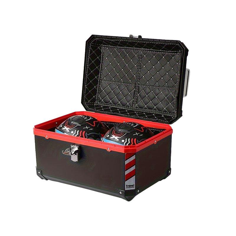 68L Motorcycle Top Box Motorcycle Trunk Helmet Box Waterproof General Motorbike Tail Box Luggage Storage Cases чёрный