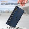 For Samsung Galaxy A54 5G Case Zipper Pocket Multiple Card Slots Leather Phone Cover