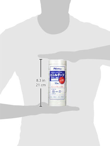 Nitto Denko CS Vinyl Tape No. 21, 19mm x 20m, White, 10 Rolls, 2120W