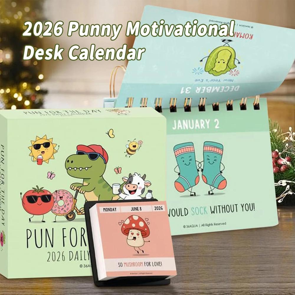 2026 Punny Motivational Desk Calendar Funny Pun Flip Calendar Daily Tear Off Desk Calendar With 365 Daily Day To Day Calendars