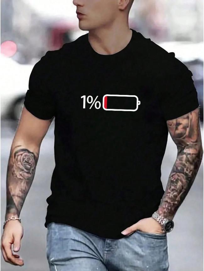 Men s Number Print Round Neck Casual Short Sleeve T-Shirt XXXXL