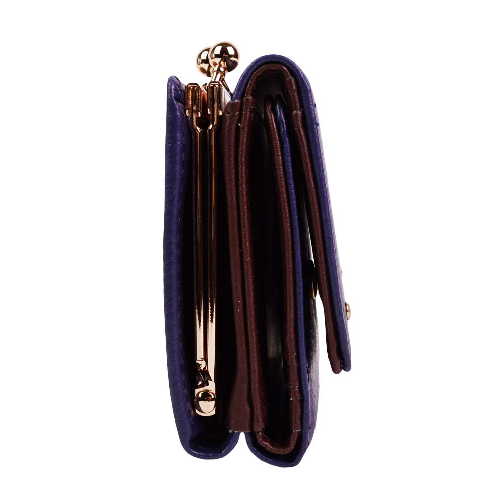 Portofel cu două pliuri și închidere, bleumarin [Snoopy] pentru femei