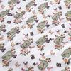 Butterfly and Bird Print Linen Cotton Fabric for Fashion, Clothing Linings, Curtains, Tablecloths, and Throw Pillows.