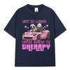 Get in Loser We Going Therapy Tshirt Funny Animal Raccoon Possum Meme Short Sleeve Tshirts Unisex Women Cotton Loose T Shirts