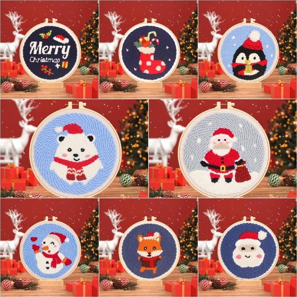 Christmas Tree Poke Needle Embroidery Kit Animal DIY Play Craft Set  Educational Toys