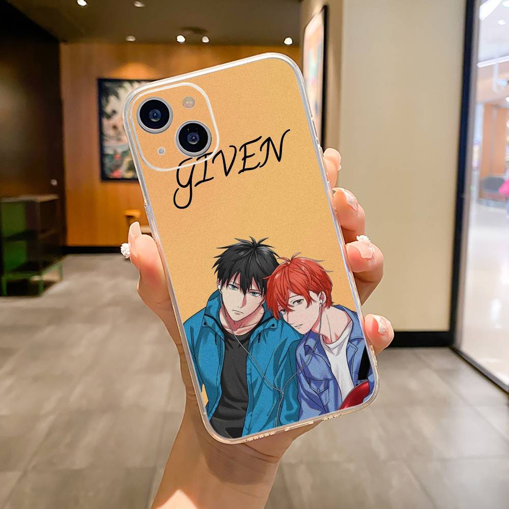 Given- BL- Anime Ritsuka Mafuyu Sato Phone Case For iPhone17,16,15,14,13,12,Pro Max, Plus XS Soft Silicone Transparent Cover