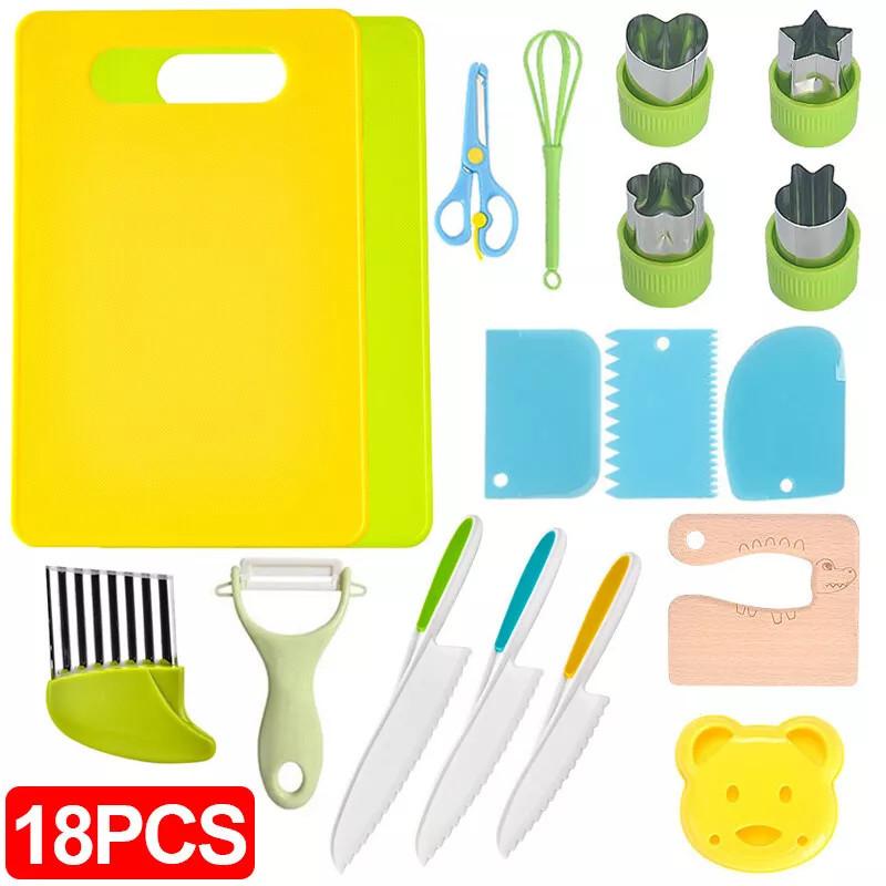 

Безопасный набор ножей для малышей 18 шт. Кухонные инструменты Наборы для приготовления овощей Образовательные