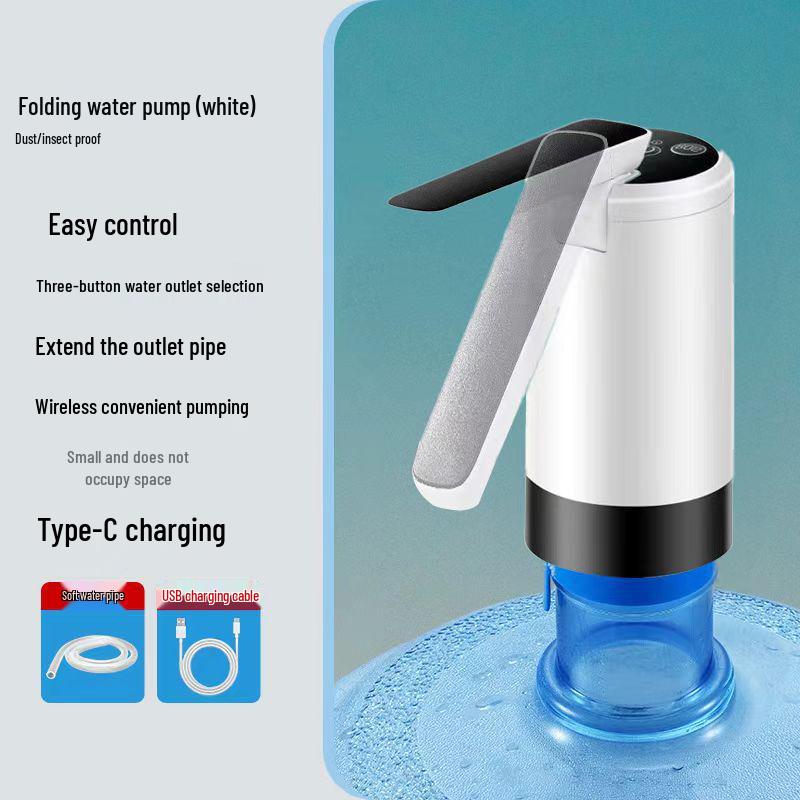 Electric Folding Water Dispenser: Automatic Rechargeable Hand Pump for Bottled Water