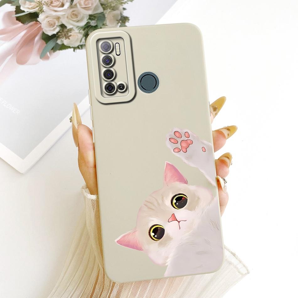 For Tecno Spark Power 2 LC8 Cute Cat Flower Cartoon Phone Case For Tecno Spark Power2 Shockproof Soft Silicone Bumpers