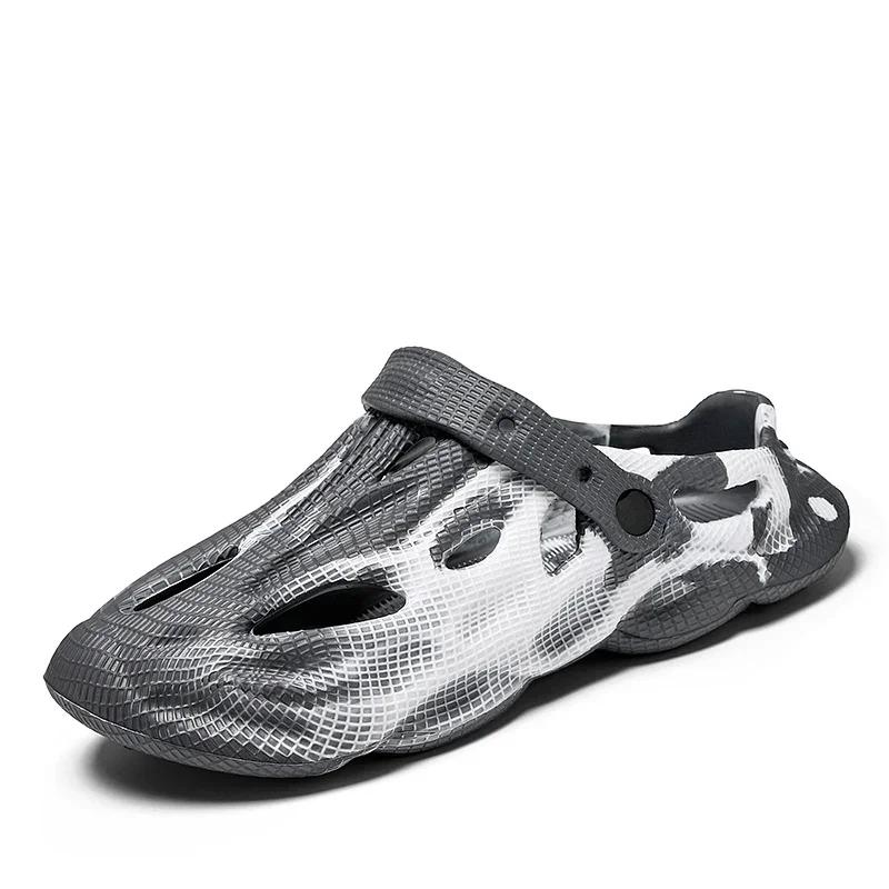 

Новые уличные противоскользящие мужские и женские тапочки, окрашенные в галстук, мягкий EVA, полая пляжная дыра, тапочки, летние, дизайнерские 36