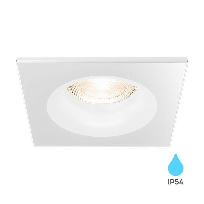 Lot de 10 supports de spots encastrables carré blanc IP54