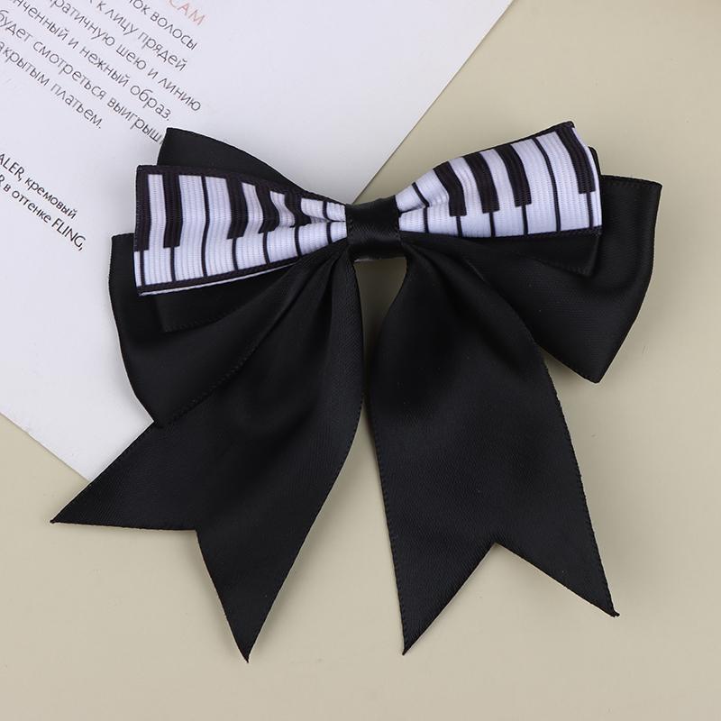 

{Summer2} Piano Key Bow Hairpin Hair Clip Retro Girl Side Duckbill Clip Hair Accessory Vintage Bowknot Hairpin For Cute Girls