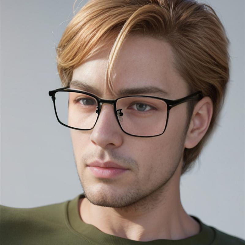 High Quality Ultralight Retro Pure Titanium Metal Anti Blue Light Reading Glasses For Men'S Square Presbyopia Glasses