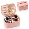 Large Capacity PU Makeup Bag Waterproof PU Cosmetic Bag With Handle Divider Handheld Women Toiletry Bag Toiletry Storage
