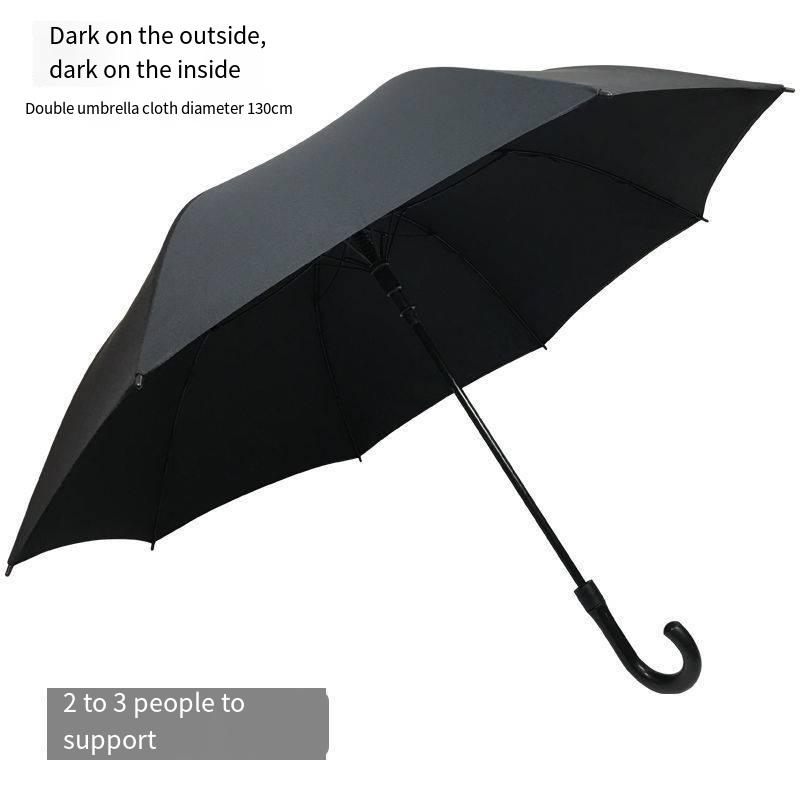 30 "automatic straight handle. Curved handle double layer golf business umbrella Large double men's umbrella windproof umbrella
