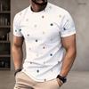 Men Plus Size Round Neck Short Sleeve Geometric Printed T Shirt Casual Straight Hem Pullover