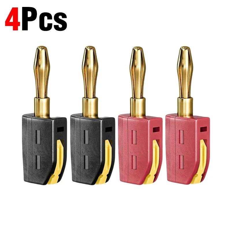 Audio Adapter Banana Plug No Solder Quick Connection Banana Plug Suitable for High Power Devices with 32A Current Capacity and Gold Plated Contact