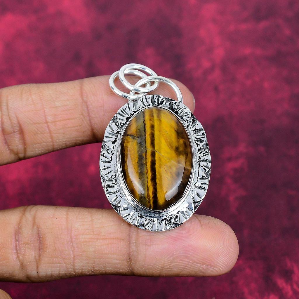 Tiger Eye Pendant, 925 Solid Sterling Silver Jewelry, Gemstone Pendant, Gift For Her Handmade Beautiful Jewelry