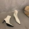 Niche high-heeled pointed elastic versatile and ankle boots New short boots women's shoes in autumn and winter 2025