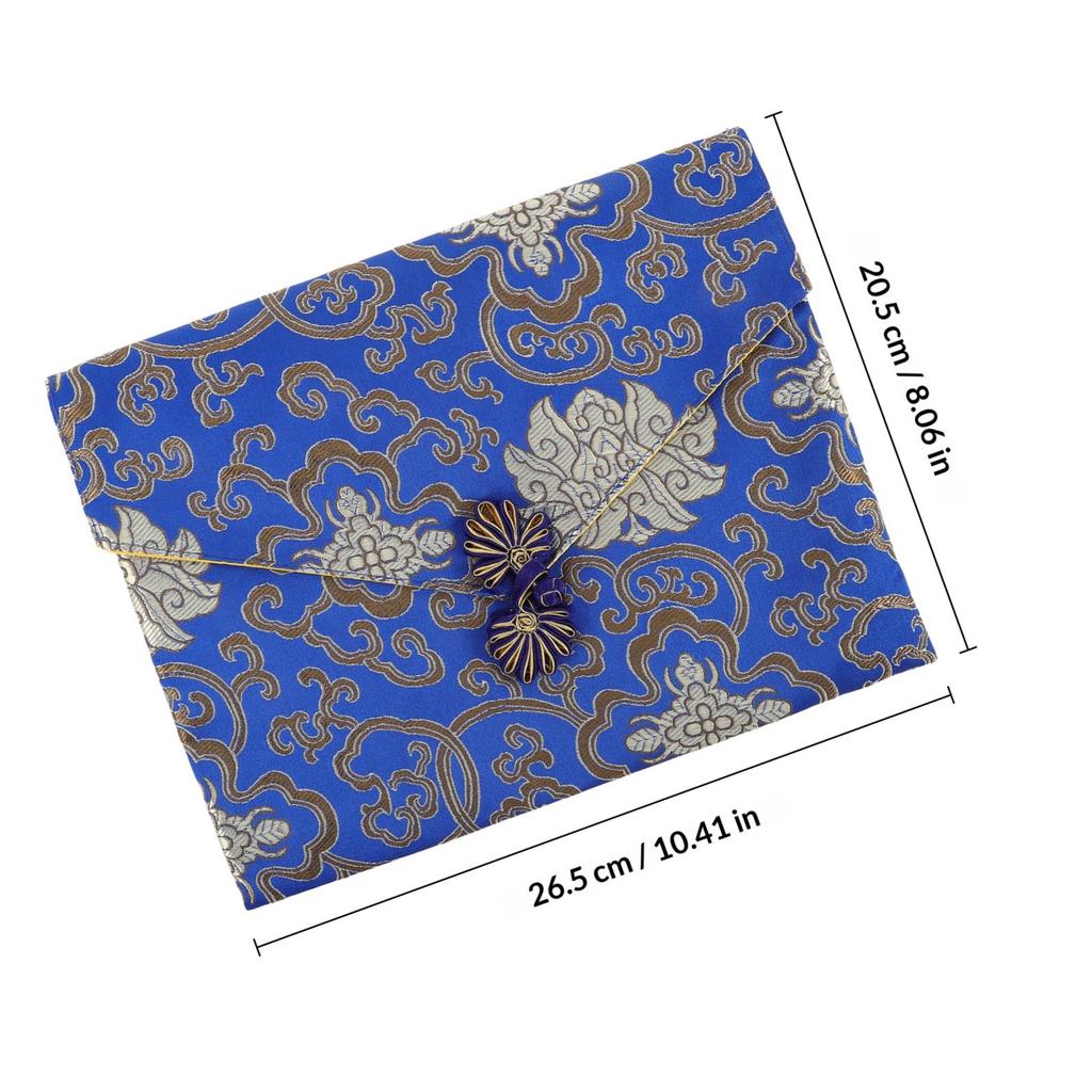 Brocade Scriptures Bag Chinese Style Fabric Multi-Purpose Small Book Pouch Jewelry Storage Organizer Buddhist Carrying Case