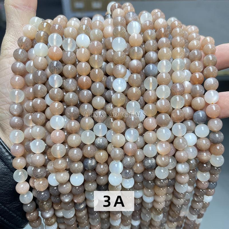 Jinde Jewelry Natural Mixed Moonstone & Sunstone Beads Bracelet - Round DIY Jewelry Accessories