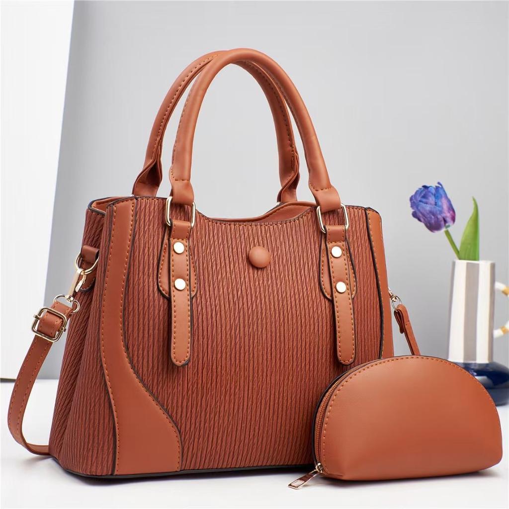 New Fashion Women's Handbag 2 Piece Set Handbag Large Capacity Multifunctional Shoulder Crossbody Bag Trendy Style Tote Bag