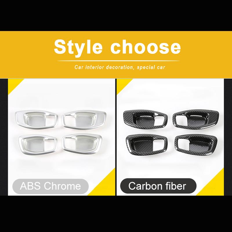ABS-Kohlefaser-Innentürgriffschalenabdeckung Zierrahmen Auto-Styling-Schutzaufkleber für Jeep Compass 2017 2018