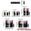 2pcs, 2D FLAT PRINTING Curtains (Without Rod) Blossom Falls Chic Minimalist Curtains Durable 100% Polyester Fabric Curtains