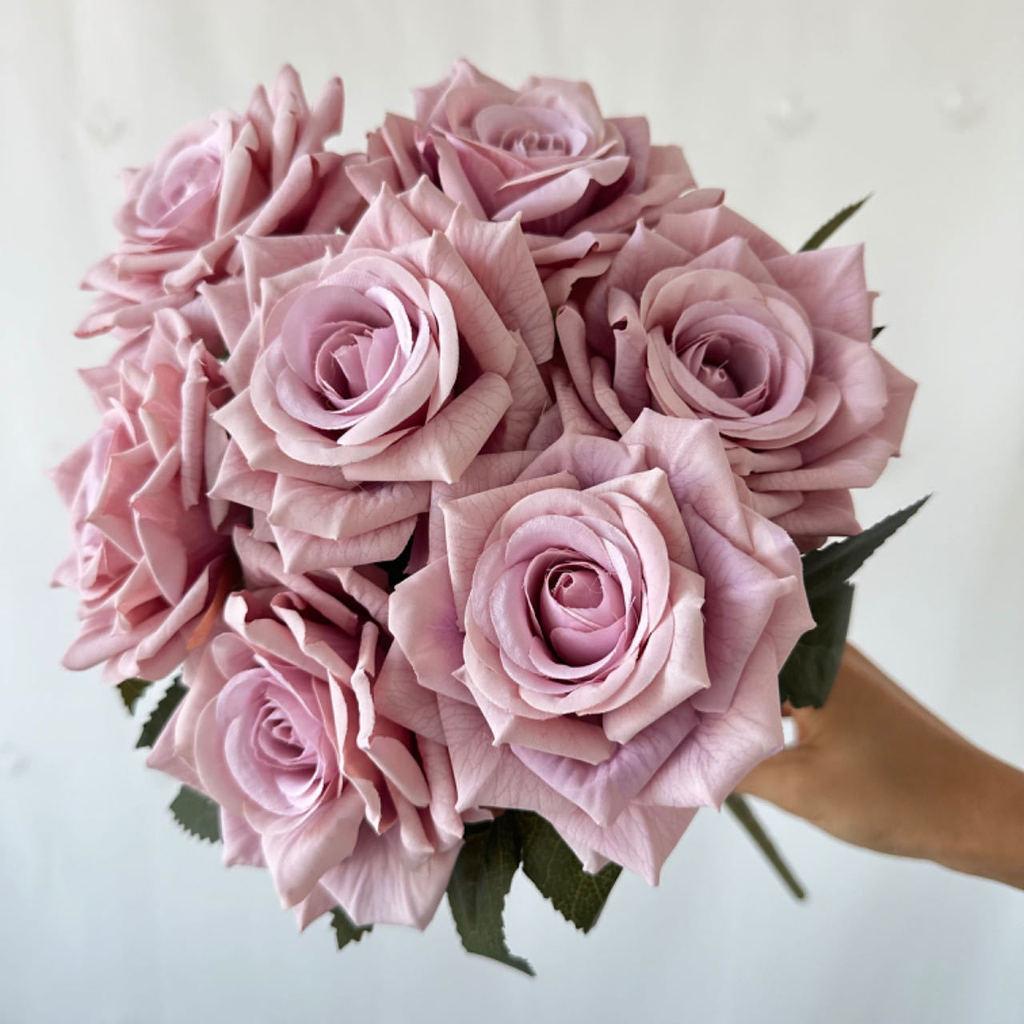 Rose Wedding Decor Artificial Silk Flowers With 7head Design For Bridal Ceremony And Photography