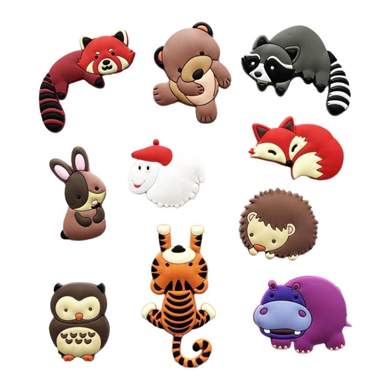 

Set of 10 Colorful Animal Fridge Magnets Playful Animal Shaped Fridge Magnets Portable Kitchen Fridge Stickers Accessory 1