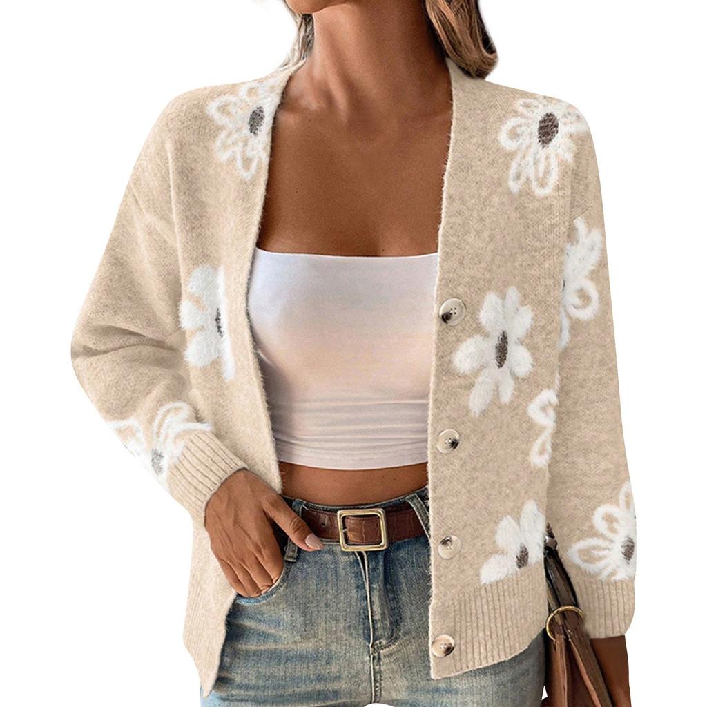 Women's Fashion Winter Temperament Loose Long Sleeve Knit Cardigan Coat