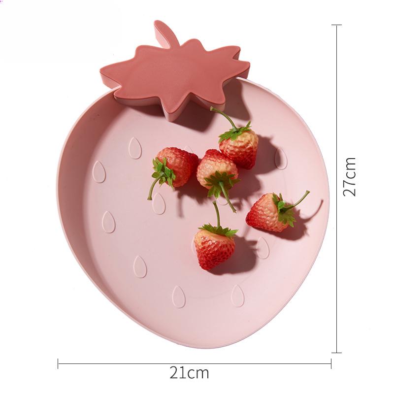 

1 шт. поднос для фруктов в форме клубники, симпатичная прочная гладкая поверхность, яркая цветная фруктовая сухая тарелка для дома