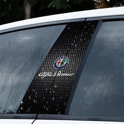 2pcs PVC Car Center Pillar Central Column Stickers Emblem Decal Cover For Giulietta 159 147 156 Giulia MiTo Sportiva