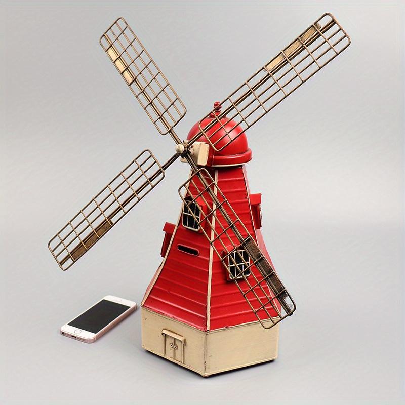 Vintage Windmill Model Metal Art Crafts Creative Piggy Bank Home Living Room Bar Window Cabinet Decorations, Birthday Valentine'S Day Gift,