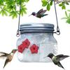 Hanging Bird Feeder Outdoor Transparent Mason Jar Flowers Decoration Hummingbird Feeder