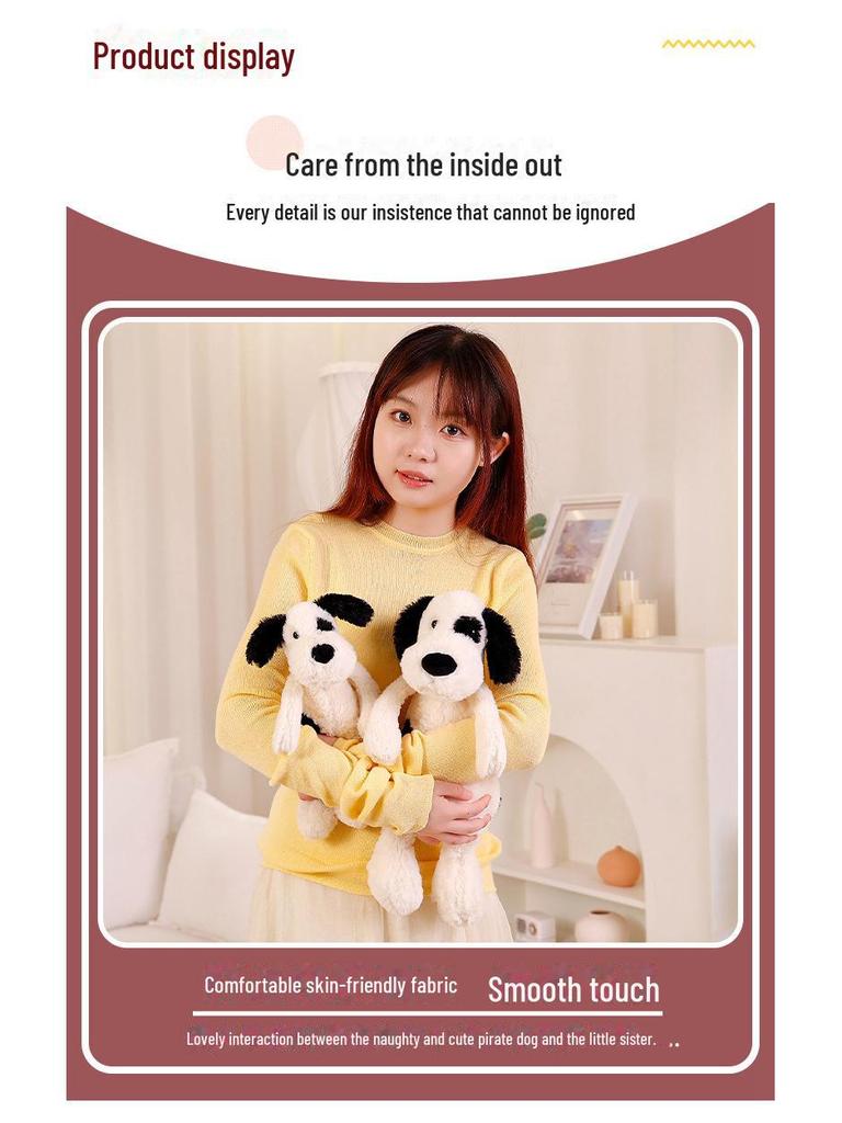 Shy Pirate Spotted Puppy Plush Toy - Soft Comfort Doll for Children and Girls