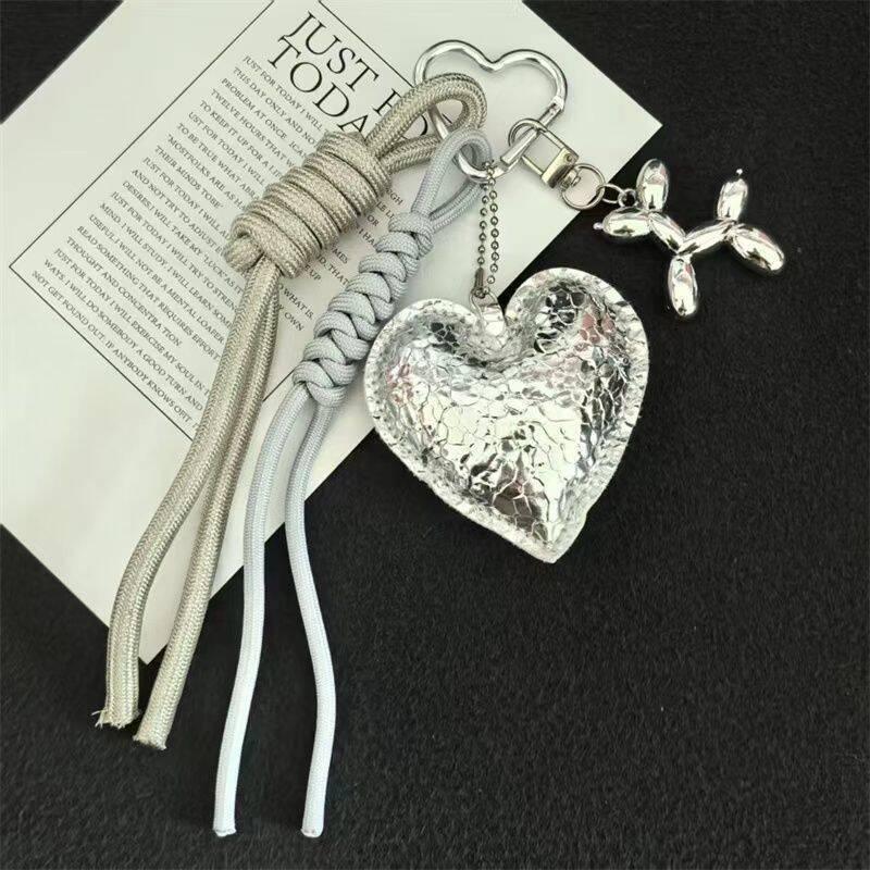 Starfish Bag Pendant Cute Leopard Bear Rainbow Leather Decorative Keychain Fashion Braided Rope Bag Gift All-purpose Accessory