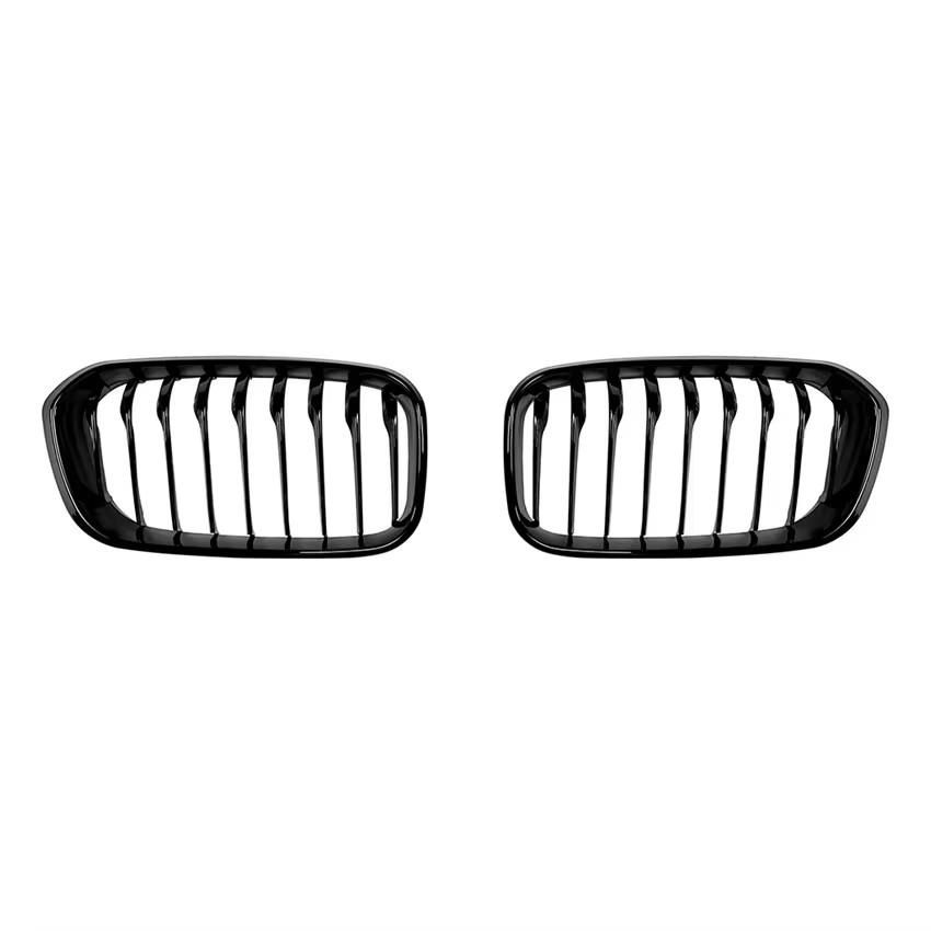 Gloss Black Racing Grills For BMW 1 Series F20 F21 120i LCI Facelift 2015-2019 Single / Double Line Style Kidney Grill Grille Single Line