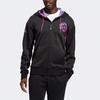 adidas Derrick Rose Basketball Print Knit Hooded Jacket Men Outerwear Black FM0024
